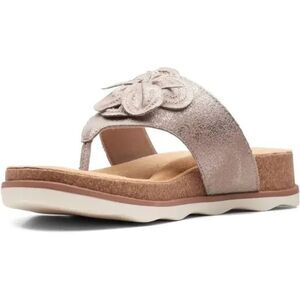 Clarks Women's Silver Floral Sandals